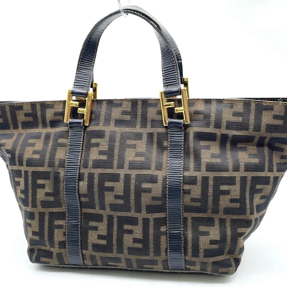 Auth FENDI Zucca Pattern FF
Hardware Leather Canvas Khaki
Handbag